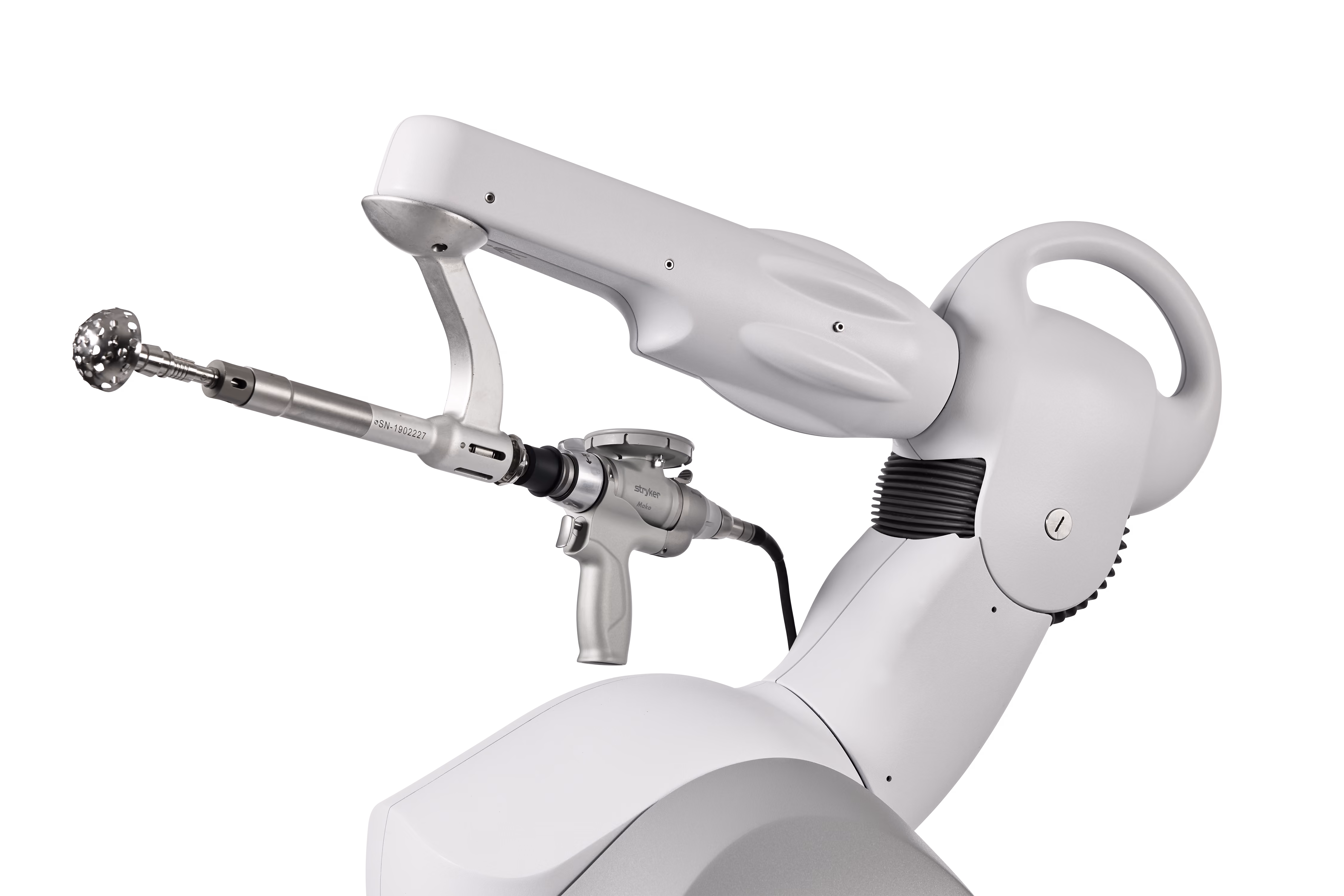 The Mako robotic arm positioned for a total hip replacement